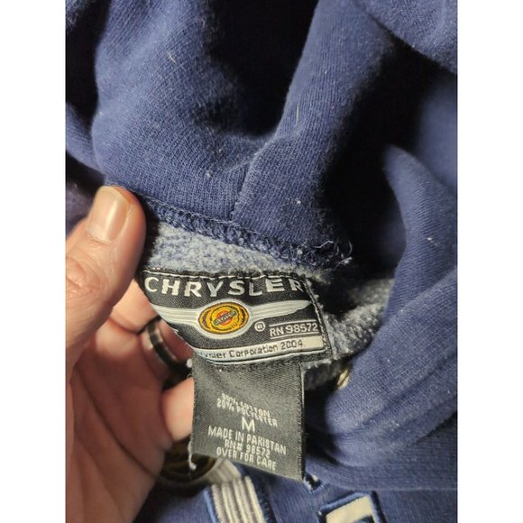 Chrysler Blue 2004 Pullover Hoodie Embroidered Size M No Drawstrings - Picture 4 of 5